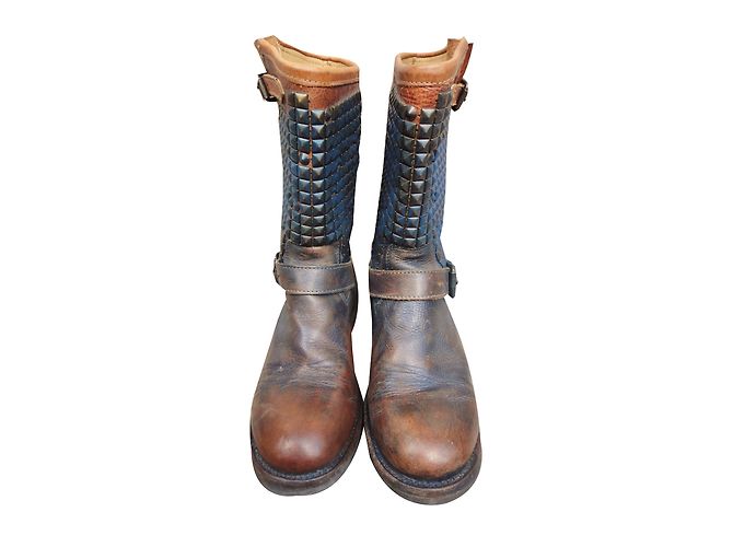 Botines Ash Trash de cuero tachonado caramelo - vista 2