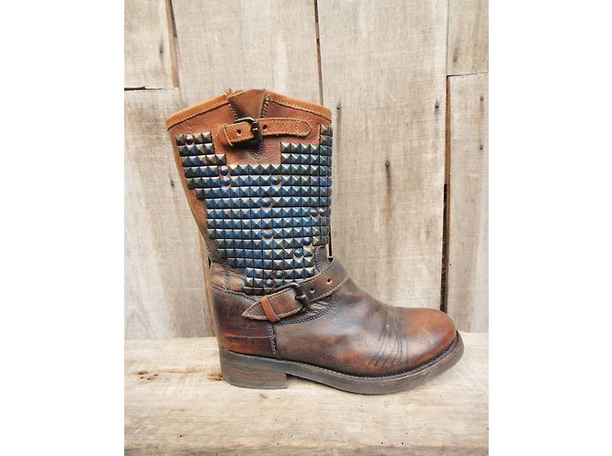 Botines Ash Trash de cuero tachonado caramelo - vista 3