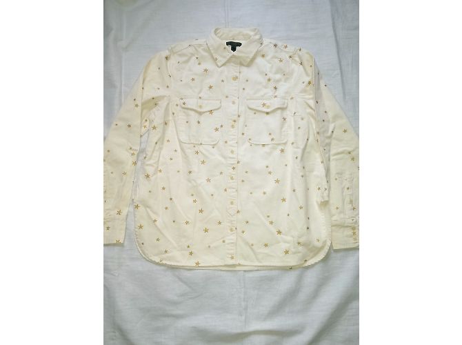 Camisa J.Crew de algodón con estampado de estrellas oro crema M Dorado Crudo - vista 3
