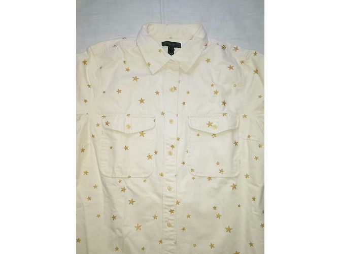 Camisa J.Crew de algodón con estampado de estrellas oro crema M Dorado Crudo - vista 4