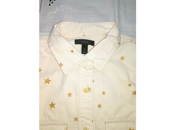 Camisa J.Crew de algodón con estampado de estrellas oro crema M Dorado Crudo - vista 7