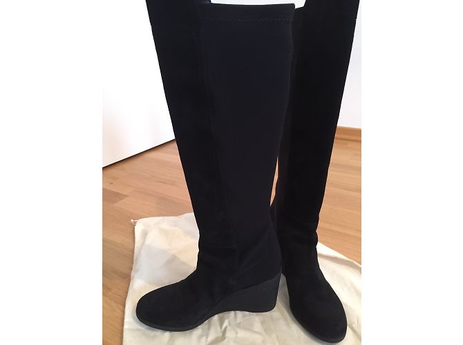 Botas Salvatore Ferragamo de ante negro 38EU - vista 5