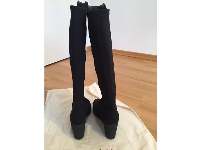 Botas Salvatore Ferragamo de ante negro 38EU - vista 8