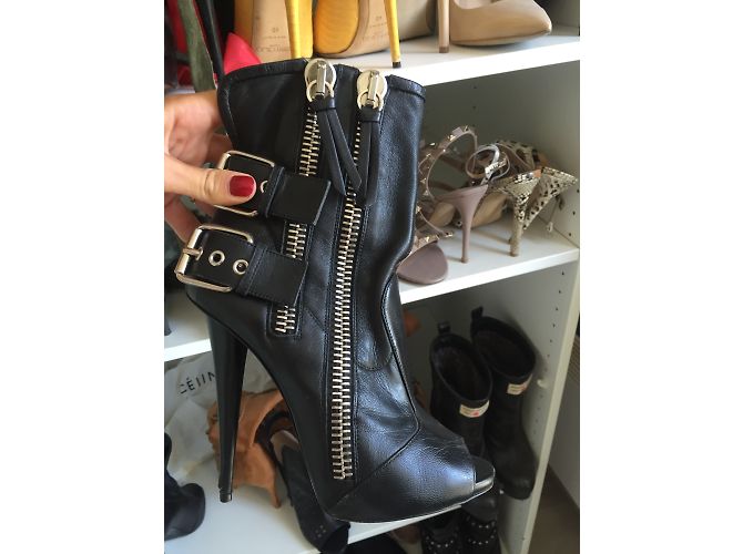 Stivaletti Giuseppe Zanotti in pelle nera 39 Nero - vista 4