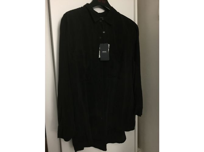 Tunica Armani Jeans in seta nera Nero - vista 2