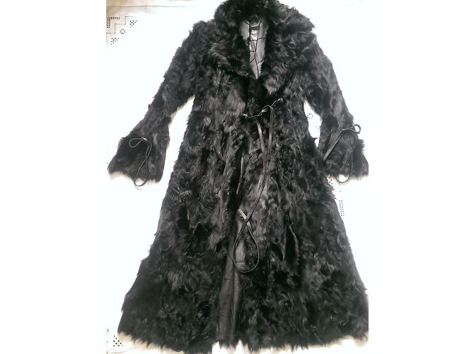 Autre Marque Cappotto in pelle d'agnello nero Ines and Marshal - vista 3