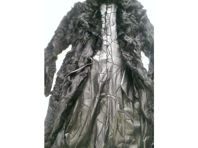 Autre Marque Cappotto in pelle d'agnello nero Ines and Marshal - vista 6