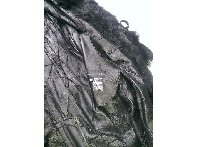 Autre Marque Cappotto in pelle d'agnello nero Ines and Marshal - vista 8