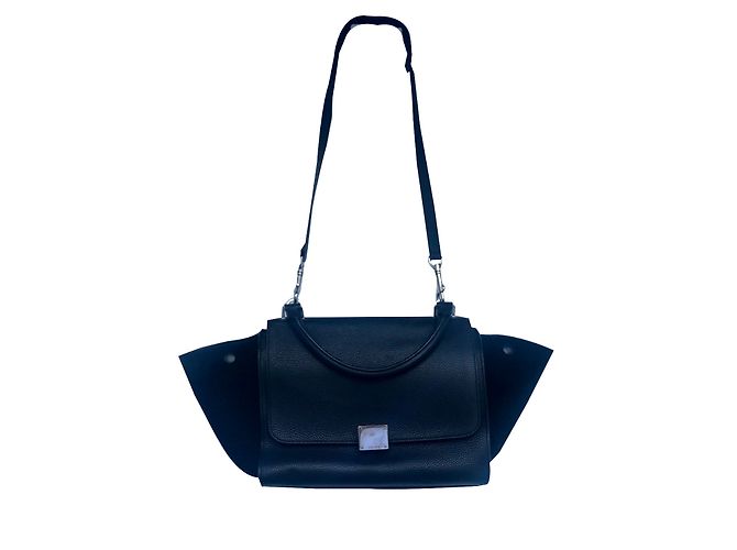 Borsa a mano Céline Trapezio in pelle nera Nero - vista 2