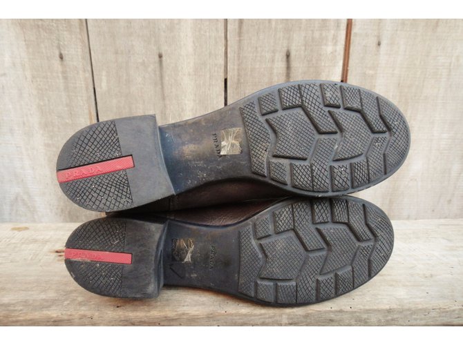 Botas de montar Prada de piel marrón Castaño - vista 8