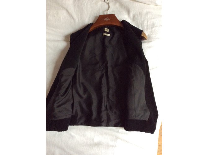 Chaleco Hermès de pana de algodón negro Castaño - vista 5