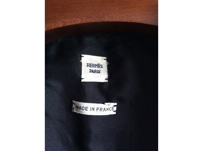Chaleco Hermès de pana de algodón negro Castaño - vista 7