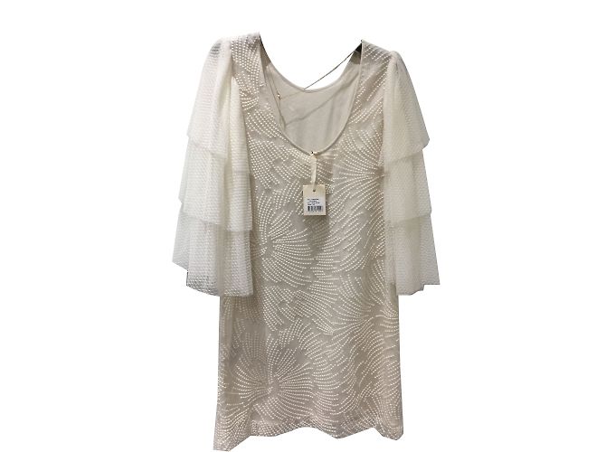 Túnica Sessun Creme de Lã e Viscose XS Cru - vista 2
