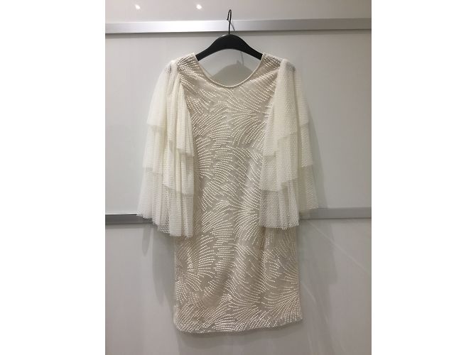 Túnica Sessun Creme de Lã e Viscose XS Cru - vista 3