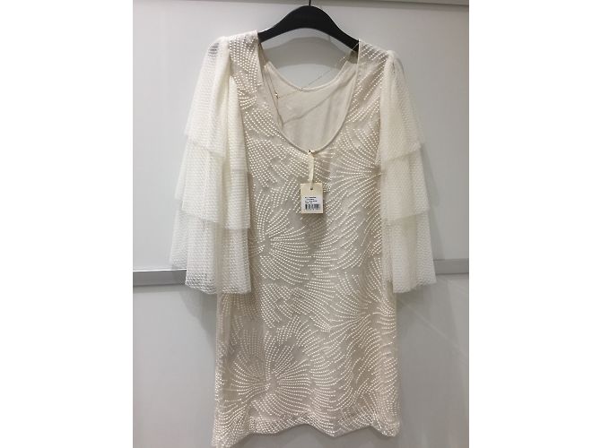 Túnica Sessun Creme de Lã e Viscose XS Cru - vista 4