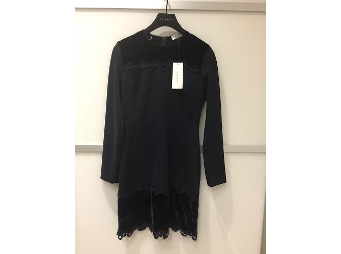 Abito Sandro Blu Notte in Velluto Blu navy - vista 3