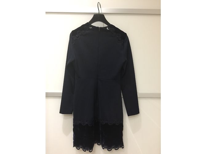 Abito Sandro Blu Notte in Velluto Blu navy - vista 4
