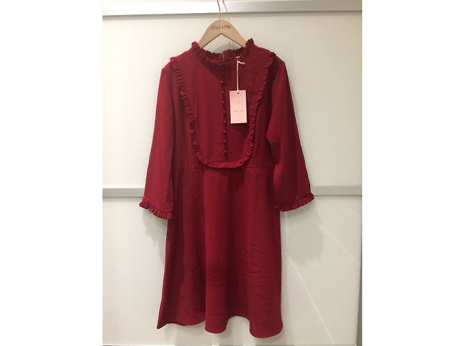 Autre Marque Burgunderrotes Polyester Kleid M Bordeaux - Ansicht 3