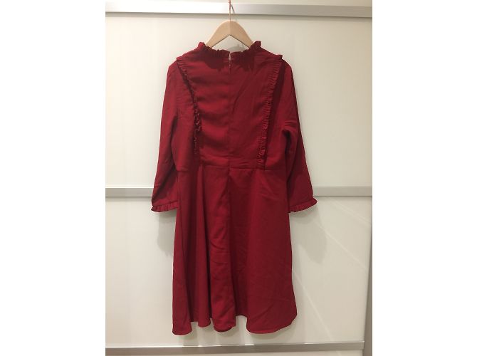Autre Marque Burgunderrotes Polyester Kleid M Bordeaux - Ansicht 4