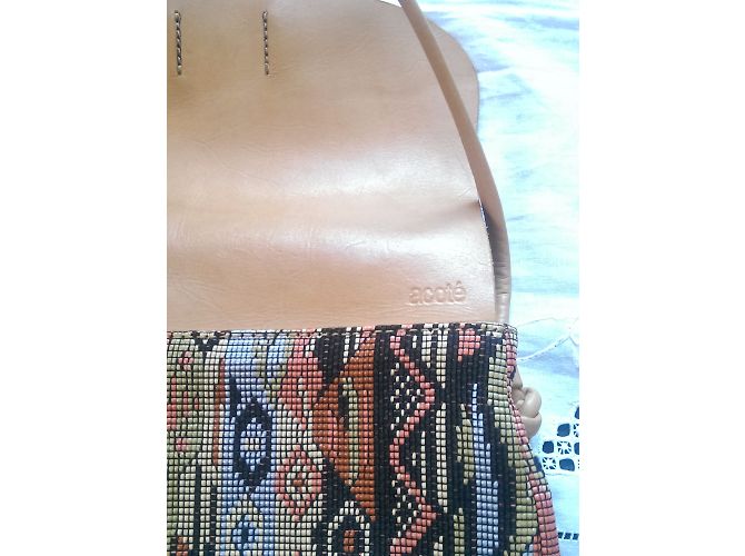 Autre Marque Bolsa pequena Acoté em pele e têxtil com cinto Multicor - vista 10