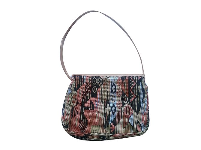 Autre Marque Bolsa pequena Acoté em pele e têxtil com cinto Multicor - vista 2