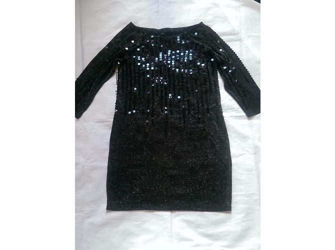 Abito corto nero con paillettes Maje - vista 3