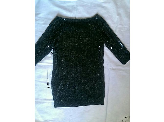 Abito corto nero con paillettes Maje - vista 4