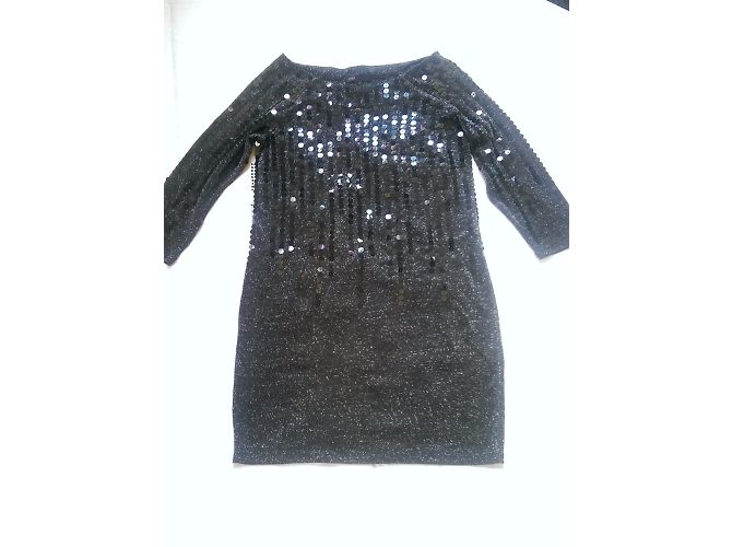 Abito corto nero con paillettes Maje - vista 5