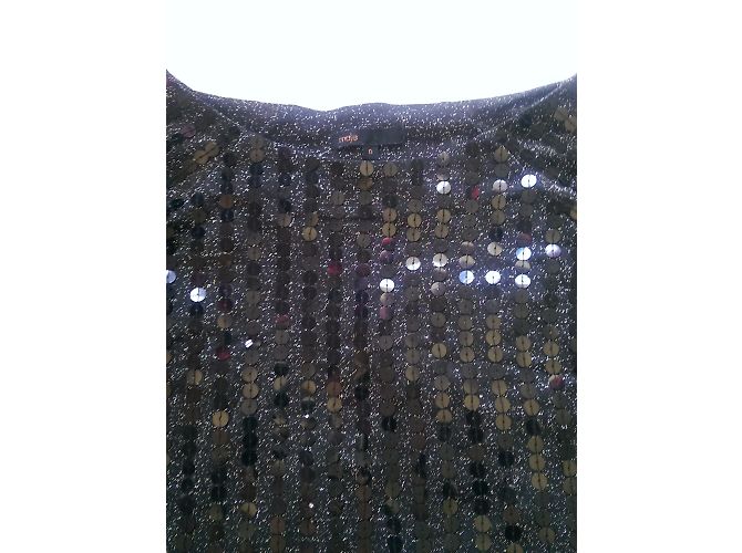 Abito corto nero con paillettes Maje - vista 6