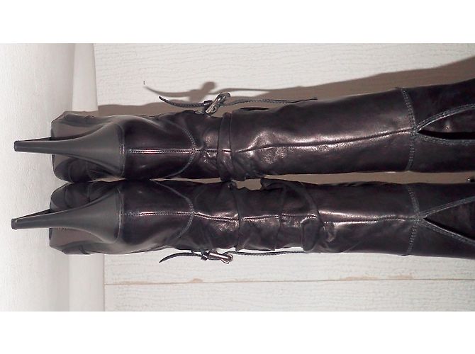 Botas Barbara Bui de cuero negro con tacón alto - vista 6