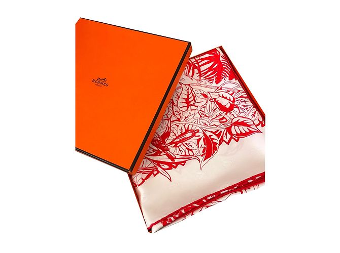 Hermès Lenços de seda Vermelho - vista 2
