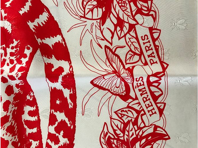 Hermès Lenços de seda Vermelho - vista 4