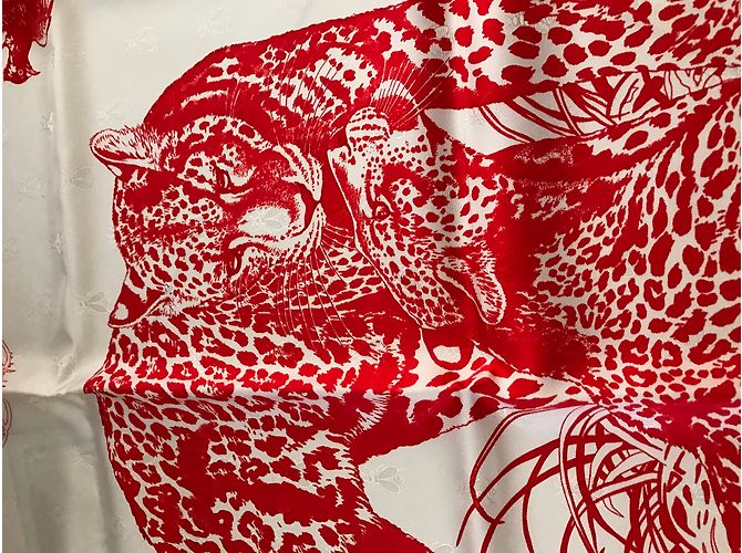 Hermès Lenços de seda Vermelho - vista 7