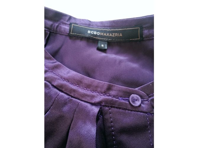 Bcbg Max Azria Camisa sin mangas de seda morada S Púrpura - vista 4