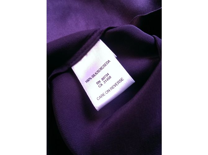 Bcbg Max Azria Camisa sin mangas de seda morada S Púrpura - vista 5