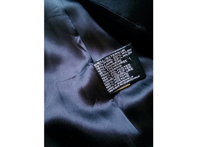 Abrigo largo negro DKNY de lana y cachemira - vista 7