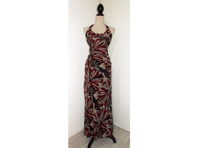 Autre Marque Vestido Largo de Seda con Espalda Descubierta Taupe Castaño - vista 3