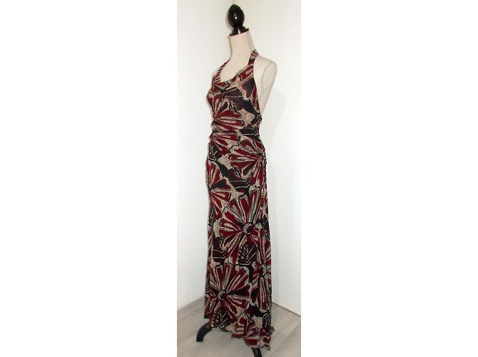 Autre Marque Vestido Largo de Seda con Espalda Descubierta Taupe Castaño - vista 5