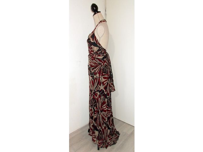 Autre Marque Vestido Largo de Seda con Espalda Descubierta Taupe Castaño - vista 6