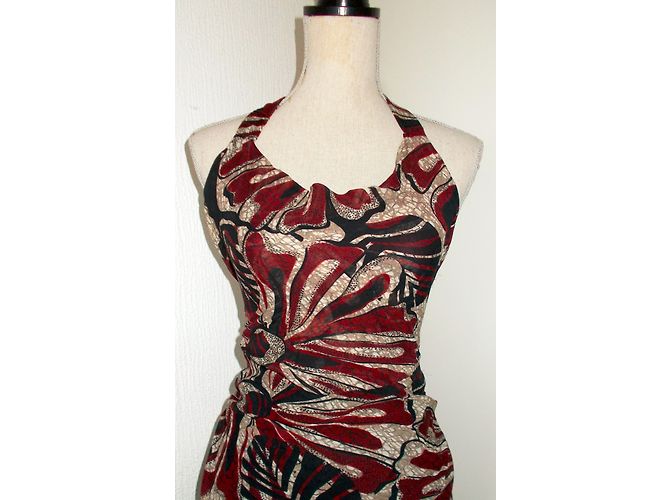 Autre Marque Vestido Largo de Seda con Espalda Descubierta Taupe Castaño - vista 7