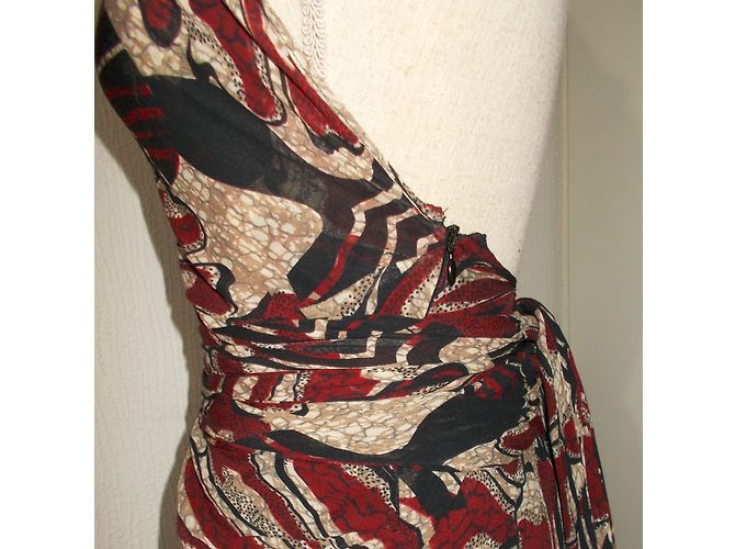 Autre Marque Vestido Largo de Seda con Espalda Descubierta Taupe Castaño - vista 9