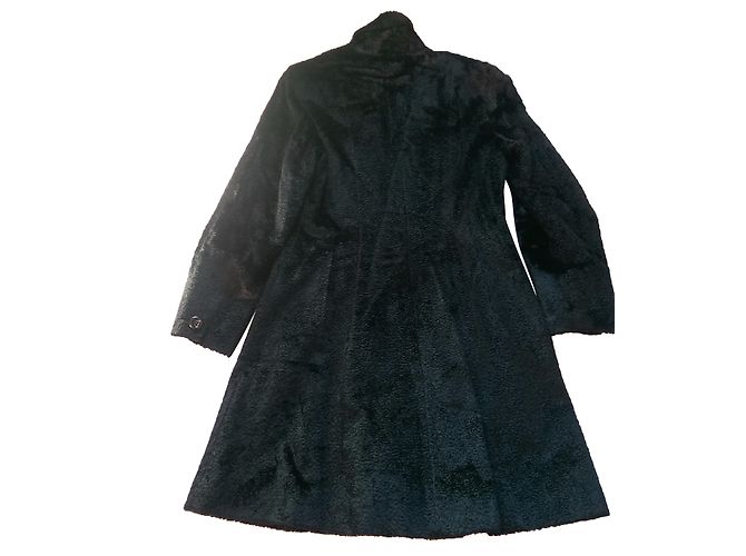 Abrigo Sportmax Negro Efecto Terciopelo Algodón Viscosa 42FR - vista 2