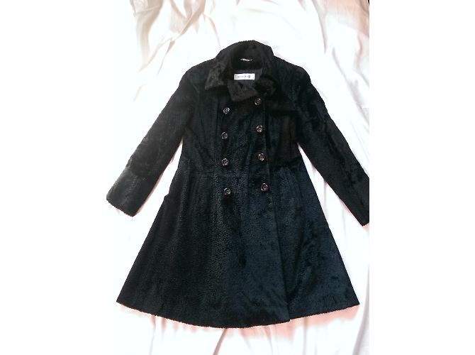 Abrigo Sportmax Negro Efecto Terciopelo Algodón Viscosa 42FR - vista 3