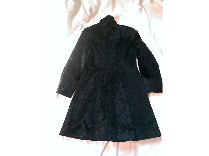 Abrigo Sportmax Negro Efecto Terciopelo Algodón Viscosa 42FR - vista 4
