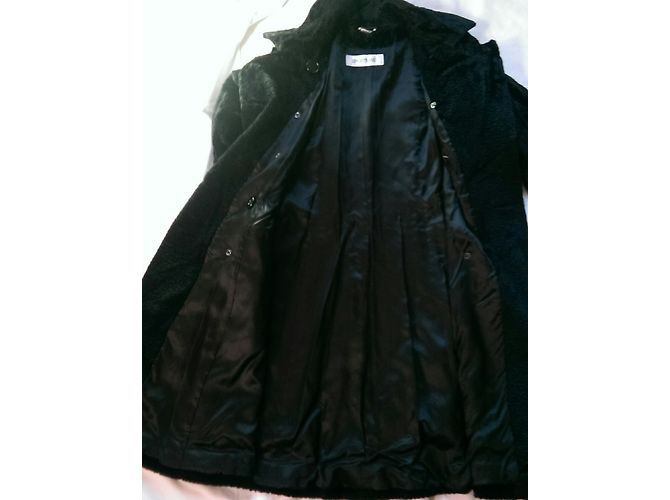 Abrigo Sportmax Negro Efecto Terciopelo Algodón Viscosa 42FR - vista 5