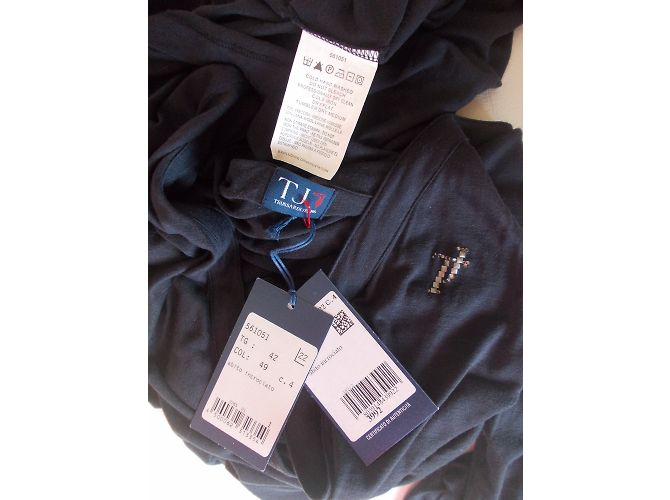 Vestito Trussardi Nero Blu Scuro in Lana e Rayon - vista 12