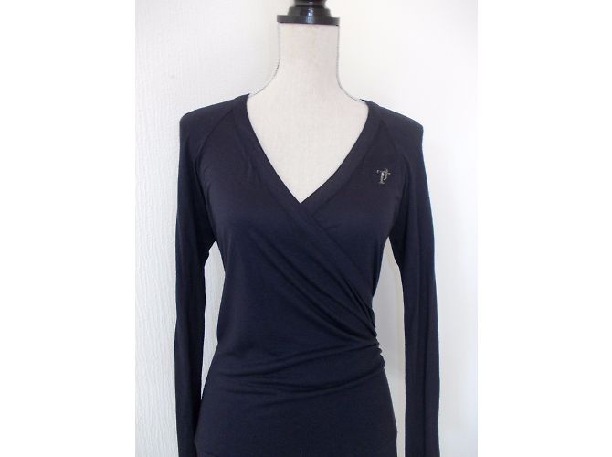 Vestito Trussardi Nero Blu Scuro in Lana e Rayon - vista 6