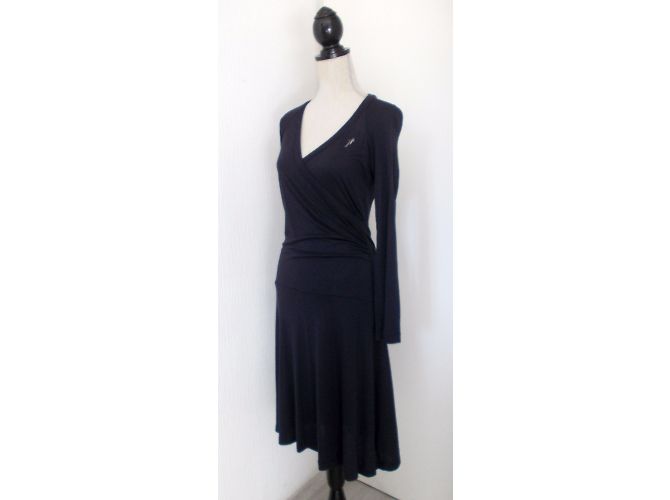 Vestito Trussardi Nero Blu Scuro in Lana e Rayon - vista 8