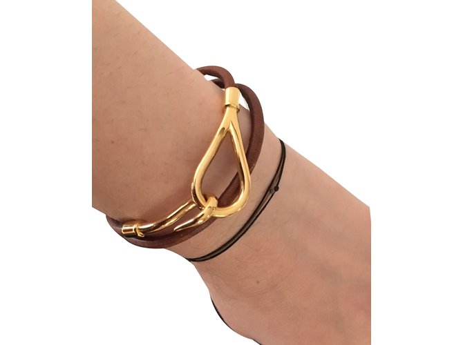 Hermès Hermes Jumbo Bracelet Marrone D'oro - vista 2