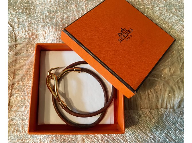 Hermès Hermes Jumbo Bracelet Marrone D'oro - vista 4